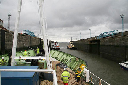 Leaving Liverpool docks