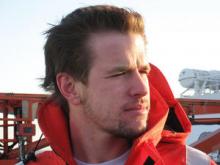 Jeff Hawkes on the deck of RRS James Cook