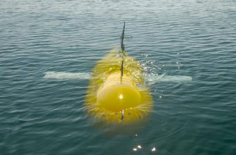 Autosub Long Range (ALR) better known as 'Boaty McBoatface' in water