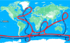 A diagram showing the Atlantic Overturning Meridional Circulation. 