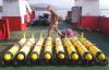 Gliders on the launch vessel at SAMS prior to deployment on ‘Exploring Ocean Fronts’