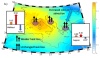 Changes in the Mediterranean: orange arrows are winter sea surface temperature, red arrows are air temperature, dark blue arrows are sea-air temperature difference (numbers denote differences, 1986–2020 minus 1951–1985). Map of atmospheric pressure changes; orange indicates unusually high pressure.