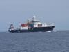 The RRS James Cook leaving Cork, Ireland